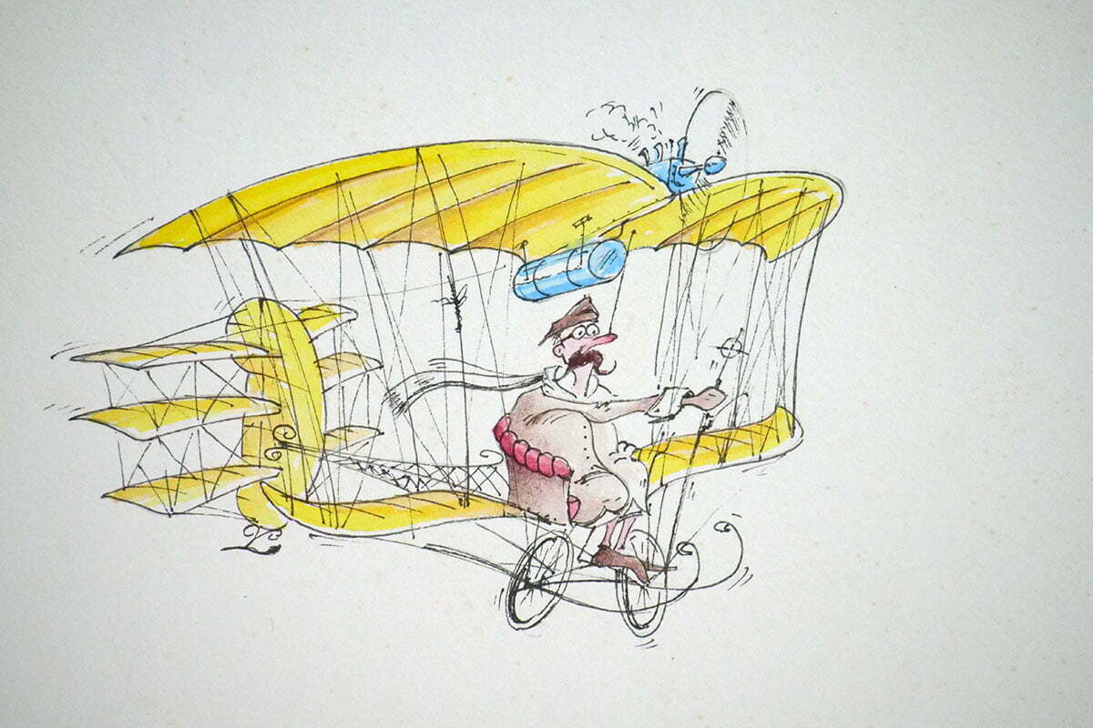Biplane cartoon artwork