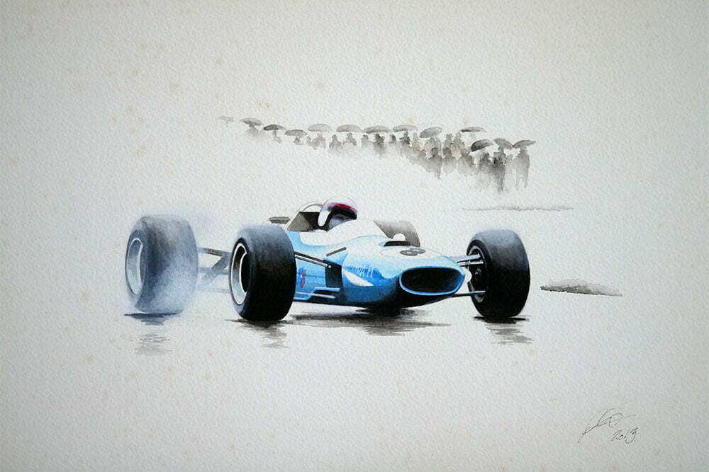 Historic and classic race cars artwork