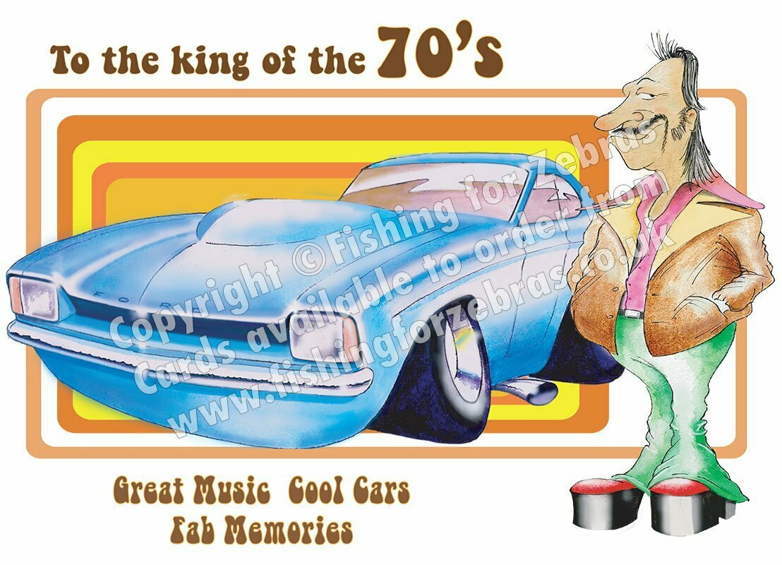 King of the 70s greetings card