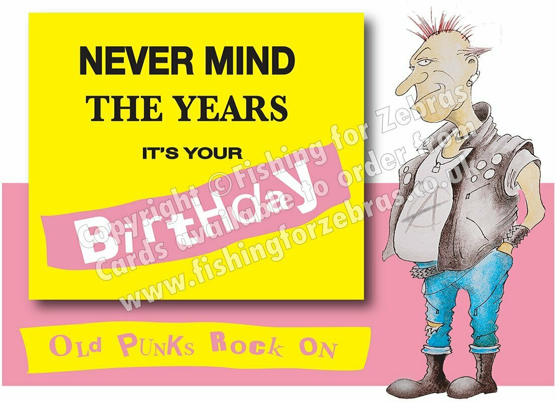 Old Punks Rock On birthday card