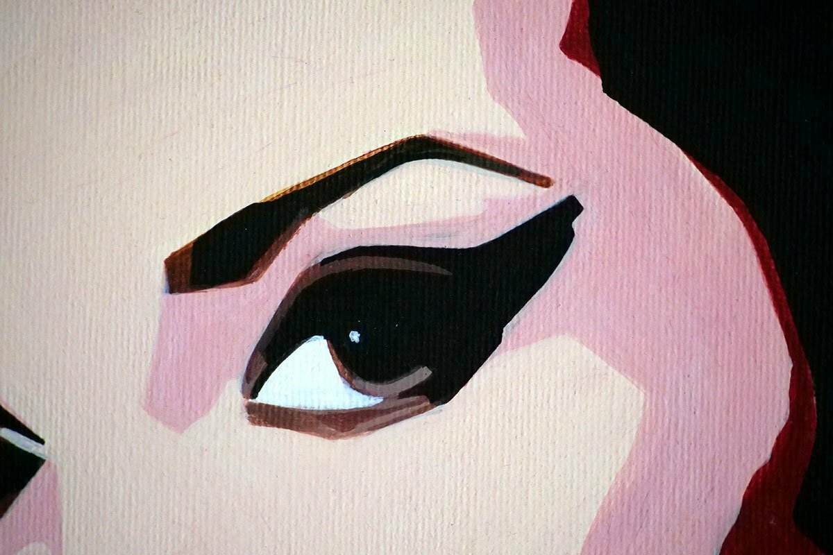 Amy Winehouse pop icon acrylic detail