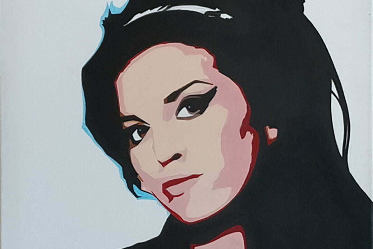 Amy Winehouse pop icon acrylic painting