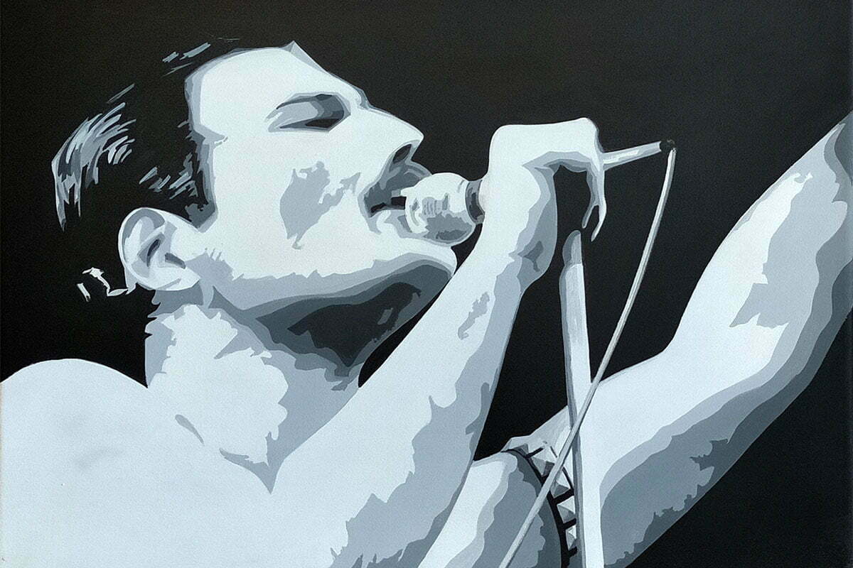 Freddie Mercury pop icon acrylic painting
