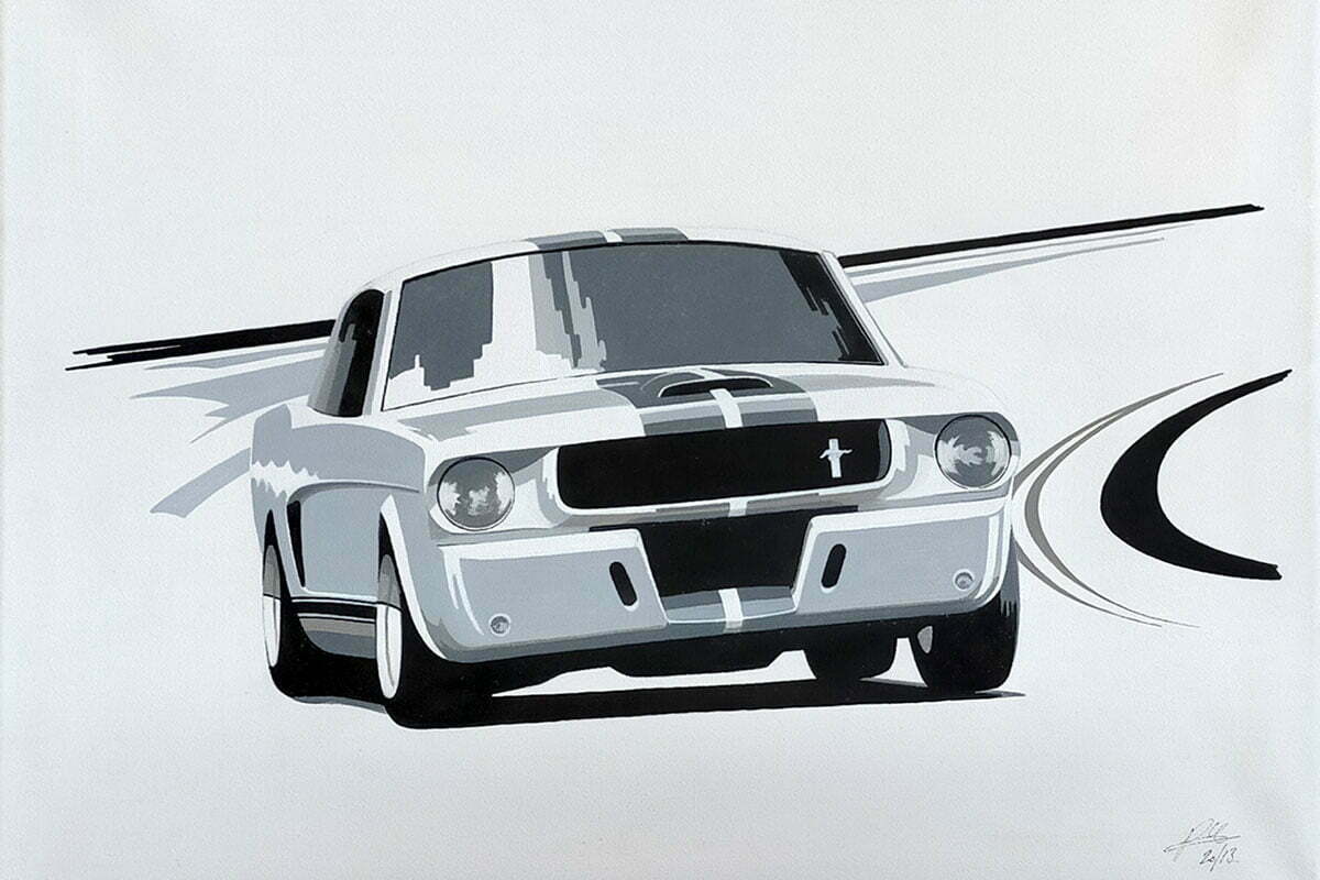 Vintage motor racing car art