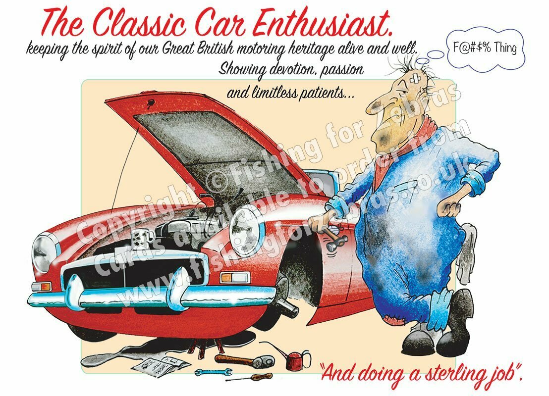 Classic Car Enthusiast greetings card